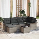  Sjedeća garnitura za vrt 7 kom. Siva poliratan 242,5 x 132,5 x 69 cm | shoptok.hr