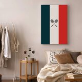  Slika - Black Badminton Rackets Against the Backdrop of the French Flag 40x60 Akustična | shoptok.hr