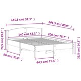  Okvir kreveta s uzglavljem bijeli 140 x 200 cm masivna borovina | shoptok.hr