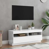 vidaXL TV omarica z LED lučkami visok sijaj bela 100x35x40 cm | Shoptok.si