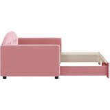 vidaXL Izvlečna dnevna postelja roza 90x200 cm žamet | Shoptok.si