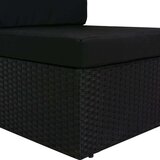  Modularna kutna sofa od poliratana s desnim naslonom crna | shoptok.hr