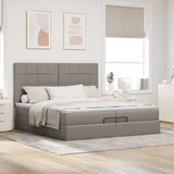  Otomanski okvir kreveta s madracima smeđesivi 200x200cm tkanine | shoptok.hr