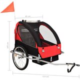  2-u-1 prikolica za bicikl i kolica crno-crvena | shoptok.hr