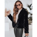 DStreet Płaszcz damski futerkowy GLAMFLUFFY krótki czarny | shoptok.hr