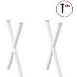  Noge za blagovaonski stol u obliku slova X, 2 kom, bijele, 57 x (72-73) cm, čelik | shoptok.hr