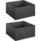  Vrtna saksija 2 kom. Crna 60 x 60 x 30 cm Čelična vrata | shoptok.hr