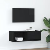 vidaXL TV ormarić crni hrast 80x31x25,5 cm konstruirano drvo Cijene