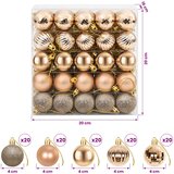  Set božićnih kuglica 100 kom. Ružičasto zlatni 4 cm Polistiren | shoptok.hr