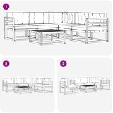  Set vanjskih sofa 6 kom. Bijela i bež Poliester | shoptok.hr