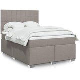 vidaXL Krevet s oprugama i madracem smeđesivi 140 x 190 cm od tkanine | shoptok.hr
