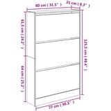 Ormarić za cipele boja hrasta 80x21x125,5 cm konstruirano drvo | shoptok.hr