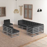 The Living Store Vrtna sedežna garnitura 8-delna z blazinami trdna borovina - Vrtna Sedežna Garnitura, (21426537) | Shoptok.si