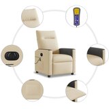  Električni masažni naslonjač od tkanine krem | shoptok.hr