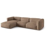 Micadoni Svetlo rjava kotna sedežna garnitura iz tkanine bouclé (levi kot) Martina – Home | Shoptok.si