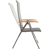 Ambia Garden ZLOŽLJIV VRTNI SEDEŽ tikovina aluminij antracit, črna | Shoptok.si