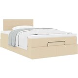 vidaXL Otomanski posteljni okvir z vzmetnico krem 120x190 cm blago, (21609002) | Shoptok.si