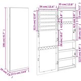 vidaXL Omarica za nakit z ogledalom in LED lučmi stenska | Shoptok.si