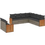  The Living Store Vrtna sedežna garnitura 9-delna z blazinami siv poli ratan - Vrtna Sedežna Garniture, (21453244) | Shoptok.si