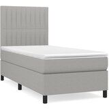 Maison Chic Box spring postelja - Vzmetna postelja z vzmetnico svetlo siva 90x190 cm blago SL19148, (21892279) | Shoptok.si