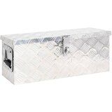 vidaXL Škatla za shranjevanje srebrna 60x23,5x23 cm aluminij Cene