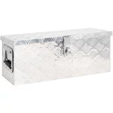 vidaXL Škatla za shranjevanje srebrna 60x23,5x23 cm aluminij