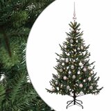  Umjetno božićno drvce s kuglicom 120 cm 150 LED lampica - Zelena 120 cm s LED-ima i ružičastim lopticama | shoptok.hr