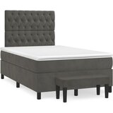 Box spring krevet s madracem tamnosivi 120 x 200 cm baršunasti | Eponuda.com