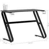 vidaXL igraći stol s nogama u obliku ZZ crni 110 x 60 x 75 cm | shoptok.hr