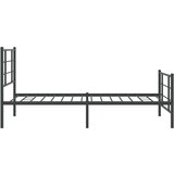 Metalni okvir kreveta uzglavlje i podnožje crni 100x190 cm | shoptok.hr