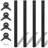 4 Podesive Noge za Stol Crne 870 mm | shoptok.hr