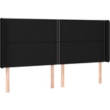  Uzglavlje s ušima crno 183x16x118/128 cm od tkanine | shoptok.hr