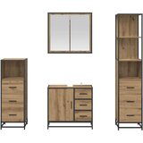  Set namještaja za kupaonicu s ladicama 4 pcs Umjetnički hrast | shoptok.hr
