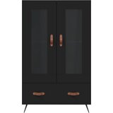  Visoka komoda crna 69,5 x 31 x 115 cm od konstruiranog drva | shoptok.hr