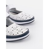 GOODIN Perforated leather sandals white and navy blue | Shoptok.si