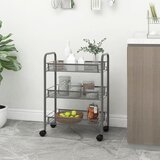  Kuhinjska kolica s 3 razine siva 46 x 26 x 64 cm željezna | shoptok.hr