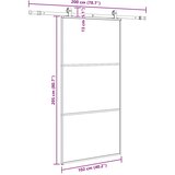  Klizna vrata s priborom crna 102 x 205 cm od ESG stakla | shoptok.hr