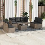  8-dijelni set vrtnih sofa od poliratana s jastucima sivi | shoptok.hr
