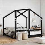  Okvir za dječji krevet crni 2 x (80 x 160) cm masivna borovina | shoptok.hr