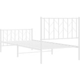 vidaXL Metalni okvir kreveta s uzglavljem i podnožjem bijeli 90x200 cm | shoptok.hr