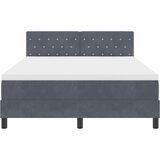 vidaXL Kutna Drvena Krevetna Osnova s Madracem Tamno Siva 140x200 cm Baršun | shoptok.hr