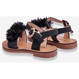 Boto Fashionable Children's Sandals With Flowers Black Poly | Shoptok.si