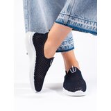 Shelvt Openwork slip-on navy blue sneakers cene