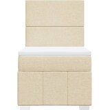  Krevet s oprugama i madracem krem 100 x 200 cm od tkanine | shoptok.hr