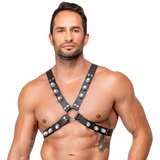 Zado Leather X-Shaped Chest Harness 2010313 Black Cene