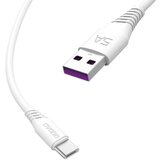 Dudao L2T USB-A/USB-C Fast Charge podatkovni in napajalni kabel, Bel, 1m Cene