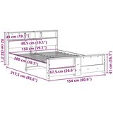  Konstrukcija postelje Voščeno rjava 150 x 200 cm Trdna borovina, (5000069981) | Shoptok.si