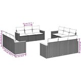  12-dijelni set vrtnih sofa od poliratana s jastucima sivi | shoptok.hr