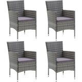Maison Chic Vrtni jedilni stoli - Stol za vrt 4 kosi poli ratan sive barve JS373, (21878761) | Shoptok.si