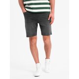 Ombre Men's shorts with elastic waistband and wash effect - grey | shoptok.hr
